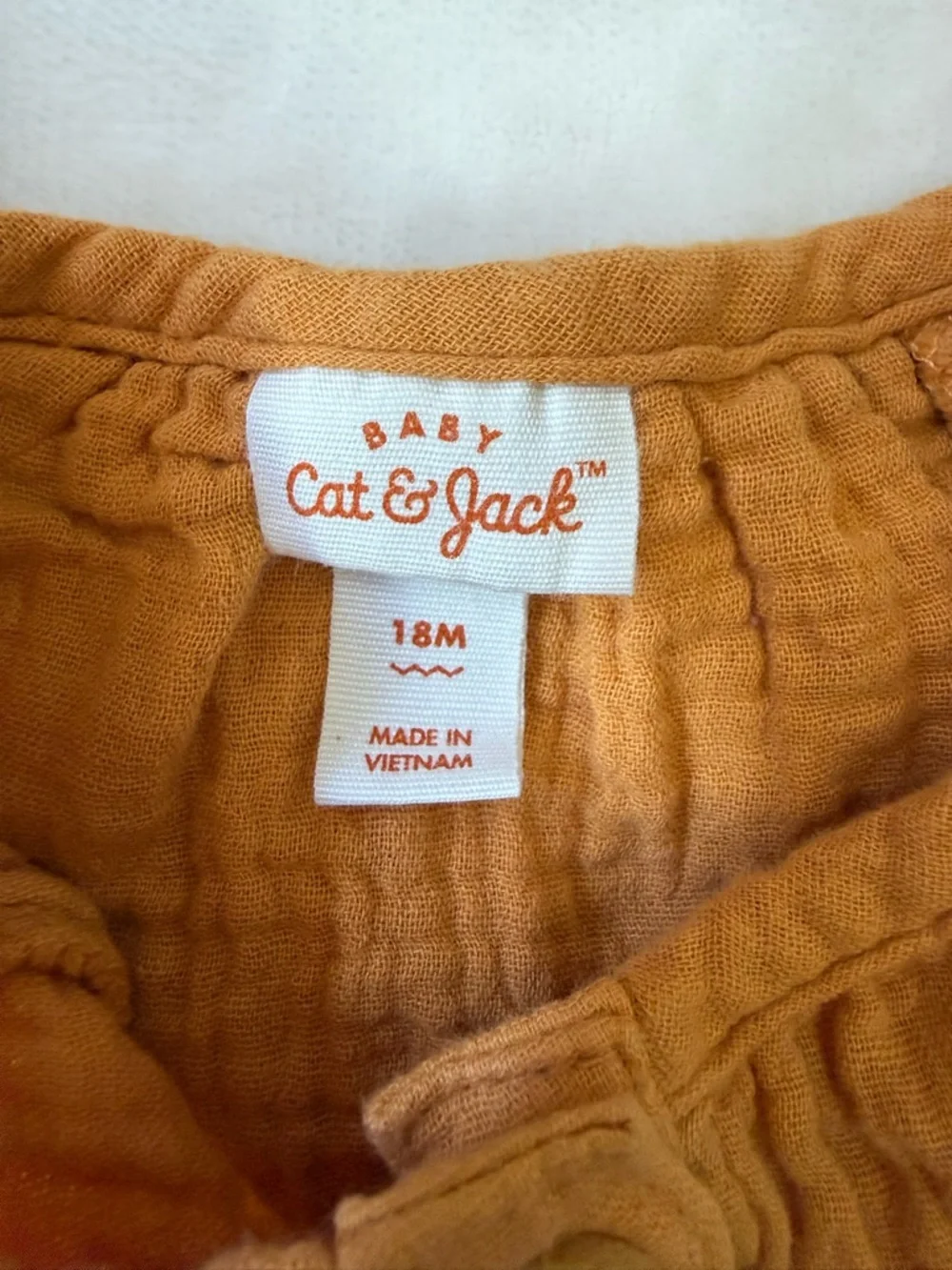 Cat & Jack Mustard Button Romper with Rust Floral Diaper Cover